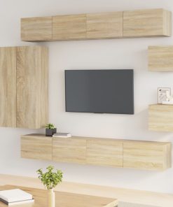8-dijelni set TV ormarića boja hrasta sonome konstruirano drvo