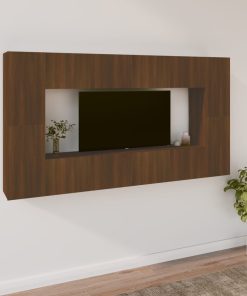 8-dijelni set TV ormarića boja smeđeg hrasta konstruirano drvo