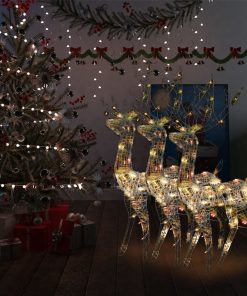 Akrilni ukrasni božićni sobovi 3 kom 120 cm šareni