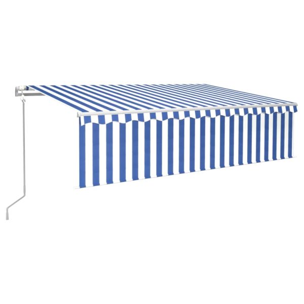 Automatska tenda na uvlačenje s roletom 6 x 3 m plavo-bijela