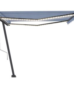 Automatska tenda sa senzorom LED 400 x 300 cm plavo-bijela