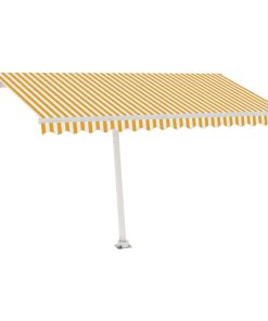 Automatska tenda sa senzorom LED 400 x 300 cm žuto-bijela