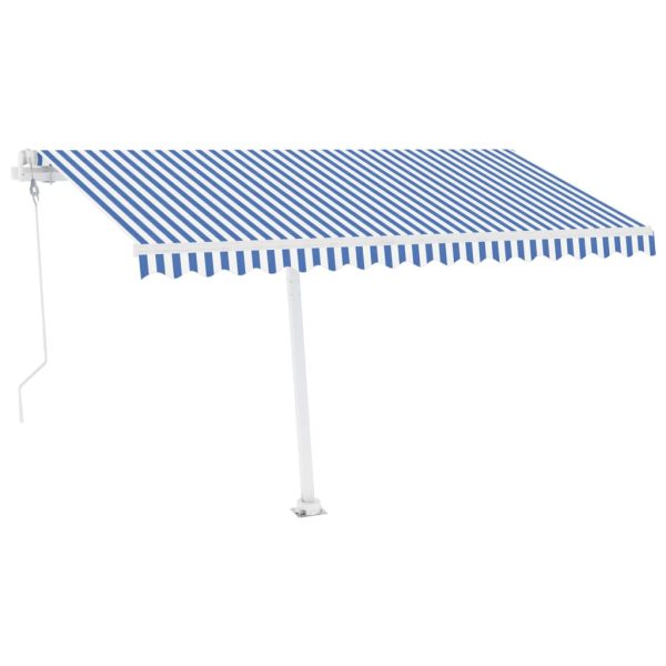 Automatska tenda sa senzorom LED 450 x 350 cm plavo-bijela - Image 4