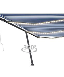 Automatska tenda sa senzorom LED 600 x 300 cm plavo-bijela