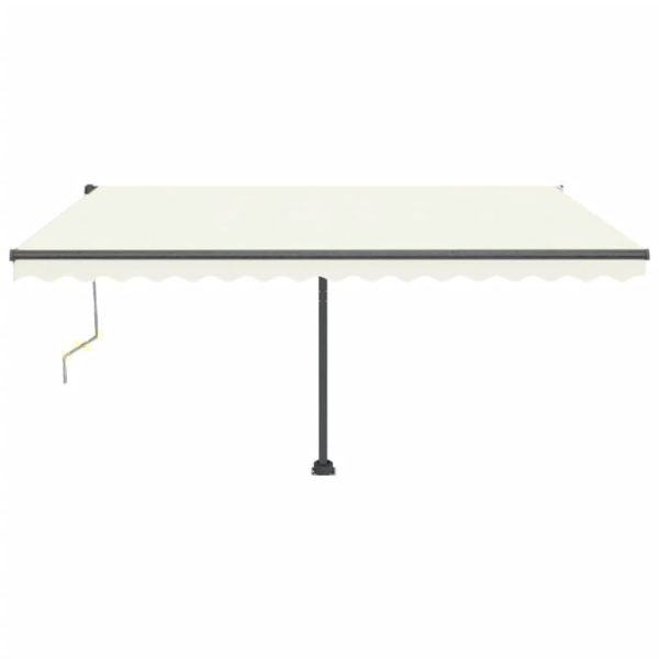 Automatska tenda sa senzorom za vjetar LED 450 x 350 cm krem - Slika 3