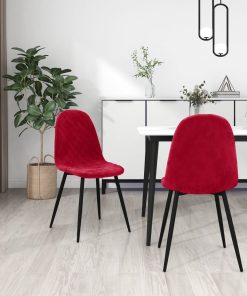Blagovaonske stolice 2 kom crvena boja vina baršunaste