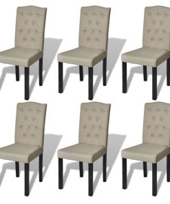 Blagovaonske stolice od tkanine 6 kom boja devine dlake