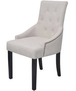 Blagovaonske stolice od tkanine 6 kom krem-sive