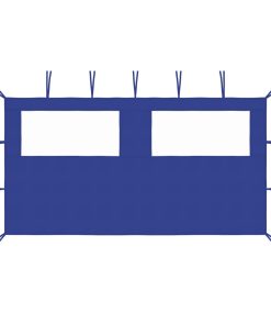 Bočni zid za sjenicu s prozorima 4 x 2 m plavi