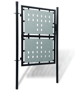 Crna jednostruka vrata za ogradu 100 x 250 cm