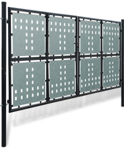 Crna jednostruka vrata za ogradu 300 x 225 cm