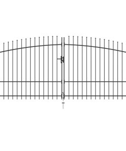 Dvostruka vrata za ogradu s ukrasnim kopljima 400 x 225 cm