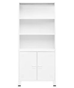 Industrijske police za knjige bijele 80 x 32 x 180 cm čelične