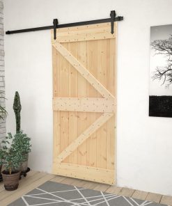 Klizna vrata s priborom za montažu 80 x 210 cm masivna borovina