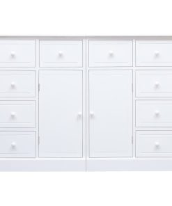 Komoda s 10 ladica bijela 113 x 30 x 79 cm drvena