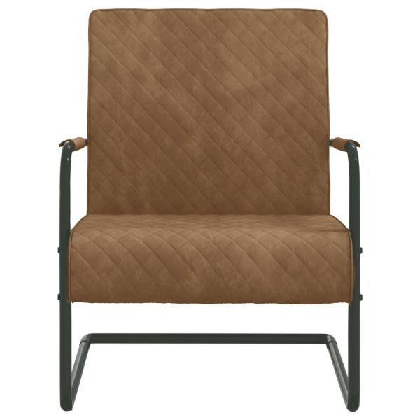 Konzolna stolica smeđa baršunasta