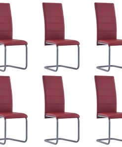 Konzolne blagovaonske stolice od umjetne kože 6 kom crvene