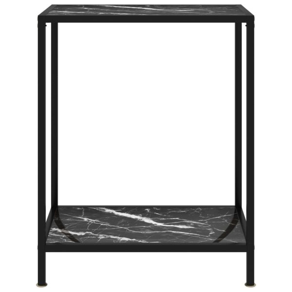 Konzolni stol crni 60 x 35 x 75 cm od kaljenog stakla