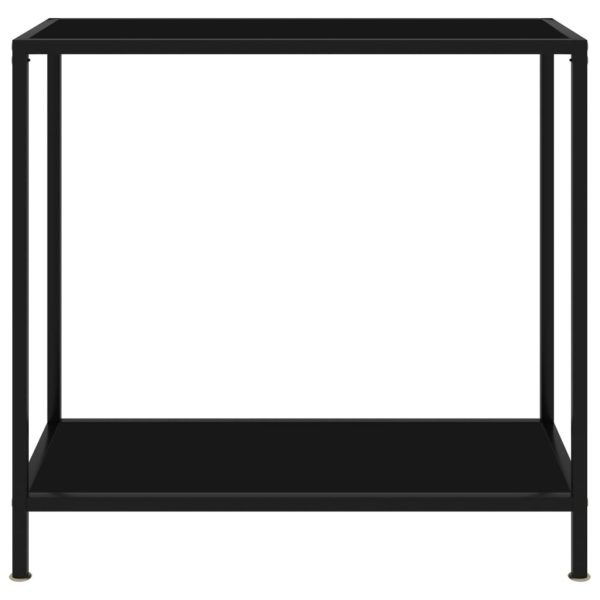 Konzolni stol crni 80 x 35 x 75 cm od kaljenog stakla