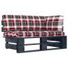 Kutna vrtna sofa od paleta od crno impregnirane borovine