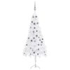 Kutno umjetno božićno drvce LED s kuglicama bijelo 180 cm PVC