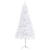 Kutno umjetno božićno drvce LED s kuglicama bijelo 210 cm PVC