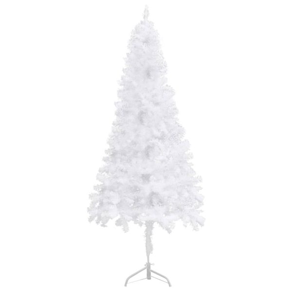 Kutno umjetno božićno drvce LED s kuglicama bijelo 210 cm PVC