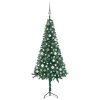 Kutno umjetno božićno drvce LED s kuglicama zeleno 150 cm PVC