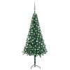 Kutno umjetno božićno drvce LED s kuglicama zeleno 240 cm PVC