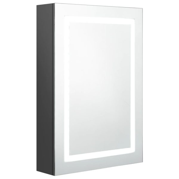 LED kupaonski ormarić s ogledalom sivi 50 x 13 x 70 cm