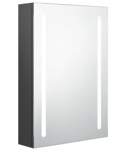 LED kupaonski ormarić s ogledalom sivi 50 x 13 x 70 cm