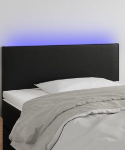 LED uzglavlje crno 100 x 5 x 78/88 cm od umjetne kože