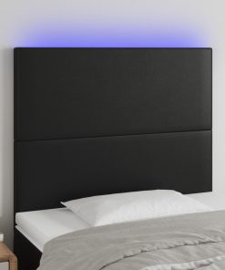 LED uzglavlje crno 100x5x118/128 cm od umjetne kože