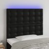 LED uzglavlje crno 100x5x118/128 cm od umjetne kože