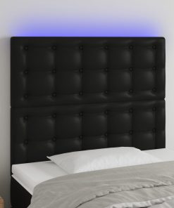 LED uzglavlje crno 100x5x118/128 cm od umjetne kože