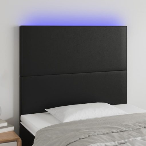 LED uzglavlje crno 100x5x118/128 cm od umjetne kože