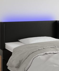 LED uzglavlje crno 103x16x78/88 cm od umjetne kože