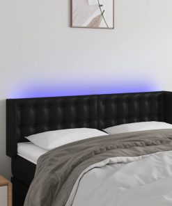 LED uzglavlje crno 147x16x78/88 cm od umjetne kože