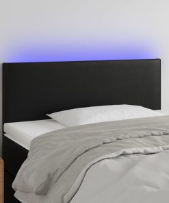 LED uzglavlje crno 80 x 5 x 78/88 cm od umjetne kože