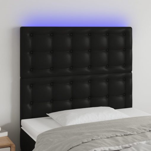 LED uzglavlje crno 80x5x118/128 cm od umjetne kože