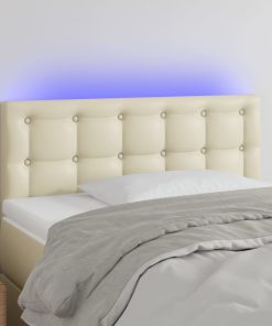 LED uzglavlje krem 100 x 5 x 78/88 cm od umjetne kože