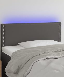 LED uzglavlje sivo 100 x 5 x 78/88 cm od umjetne kože