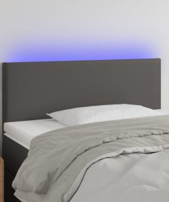 LED uzglavlje sivo 100 x 5 x 78/88 cm od umjetne kože