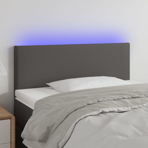 LED uzglavlje sivo 100 x 5 x 78/88 cm od umjetne kože