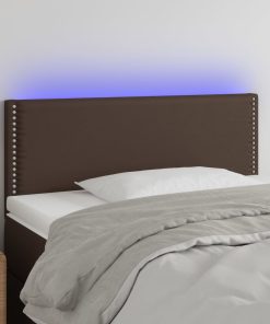 LED uzglavlje smeđe 100 x 5 x 78/88 cm od umjetne kože