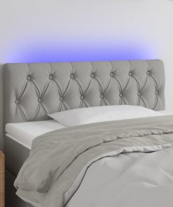 LED uzglavlje svjetlosivo 100 x 7 x 78/88 cm od tkanine