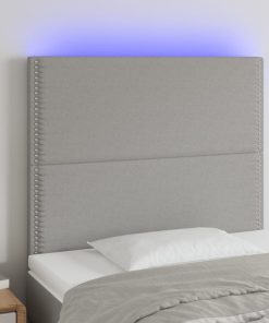 LED uzglavlje svjetlosivo 100x5x118/128 cm od tkanine