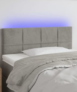 LED uzglavlje svjetlosivo 100x5x78/88 cm baršunasto