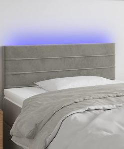 LED uzglavlje svjetlosivo 100x5x78/88 cm baršunasto