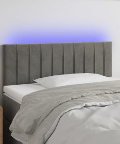 LED uzglavlje svjetlosivo 100x5x78/88 cm baršunasto